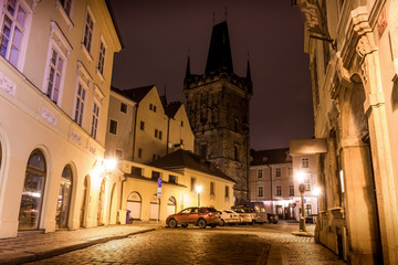 Fototapeta premium Mysterious Prague with lanterns in at night