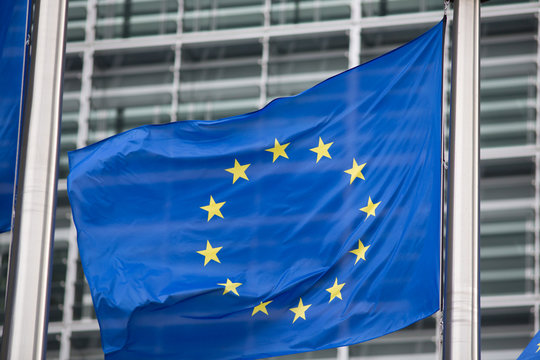 European Commission EU flag in Brussels