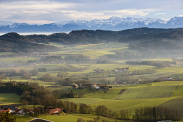 Fototapeta na wymiar Panoramablick Alpenvorland