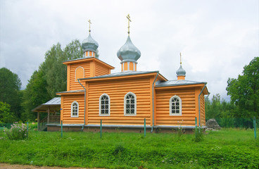Fototapeta na wymiar The village Dubrovno, Pskov oblast. The Church of the Mother of God icon 