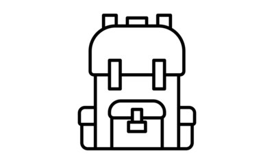 Backpack Icon Illustration. Bag Line Icon