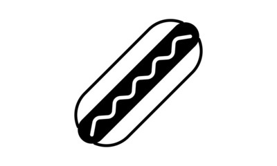 Hot Dog Icon Illustration.