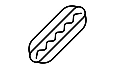 Hot Dog Line Icon Illustration.