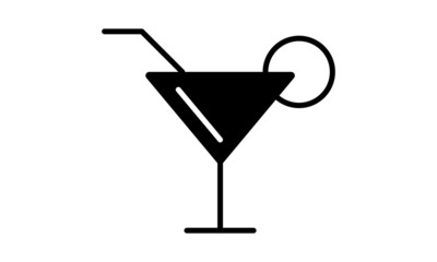 Martini Glass Icon. Cocktail Symbol Illustration