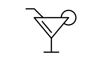 Martini Glass Line Icon. Cocktail Symbol Illustration
