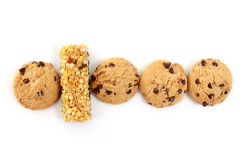 Chocolate Chip Cookie isolated on white background.