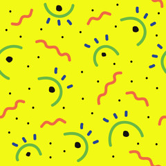 Fototapeta na wymiar Memphis graphic abstract style seamless pattern