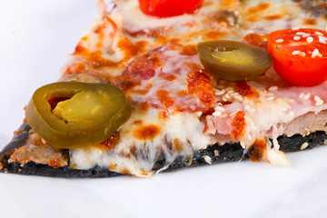 Pizza pepperoni with pepper