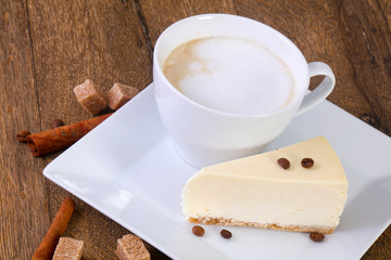 Coffee with cheesecake