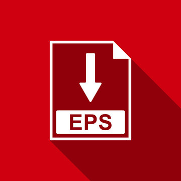EPS file document icon. Download EPS button icon isolated with long shadow. Flat design. Vector Illustration