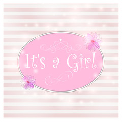 Baby shower card. Vector illustration.