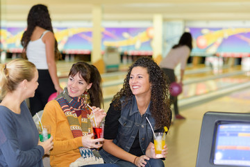 Women at bowling alley