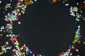 Confetti on black background