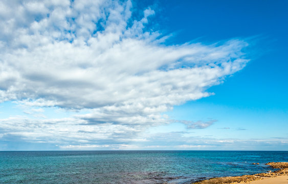 Dramatic clouds on the sea