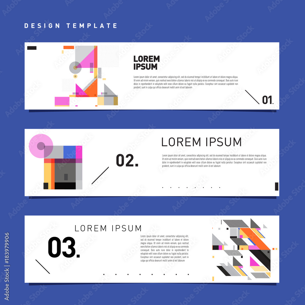 Aufkleber Vector set abstract geometric design banner web template.