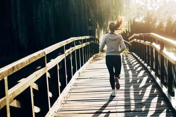 Female jogger exercising outdoors