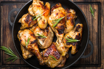 baked chicken top view.