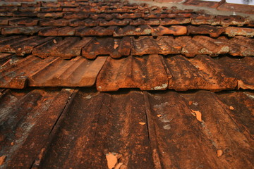 Background of orange tiles.