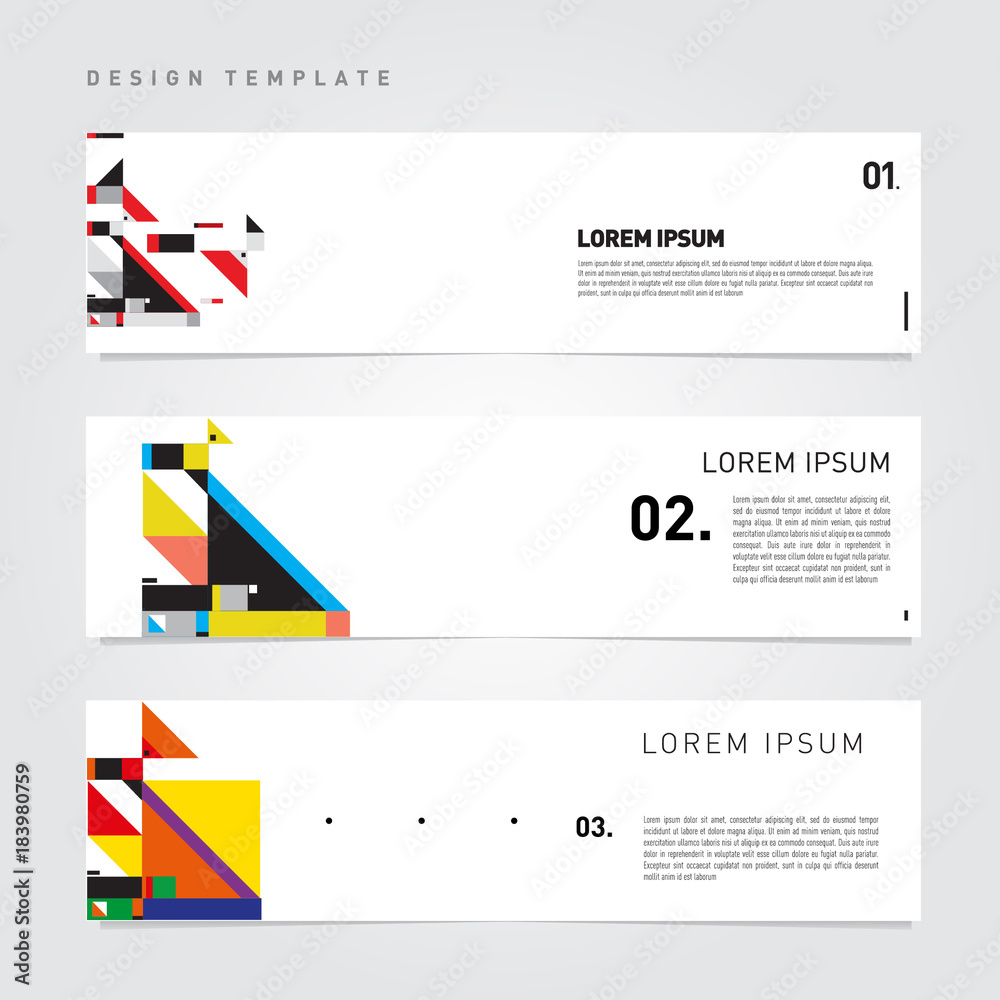 Aufkleber Vector set abstract geometric design banner web template.