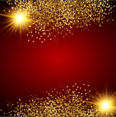 Vector illustration of red and gold luxury background