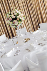 Beautiful wedding tables and roses