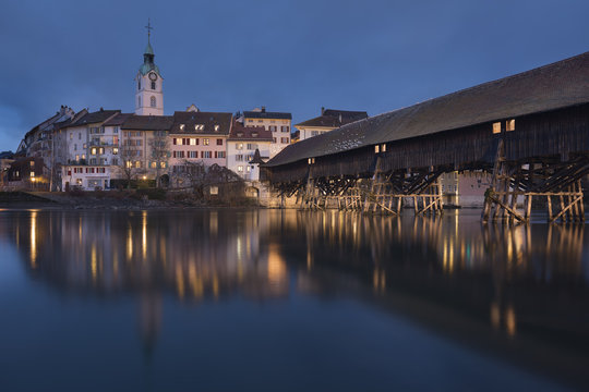 Alte Holzbr&uuml;cke in Olten