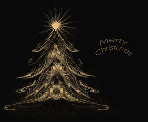 Boże Narodzenie, Merry Christmas,czarne tło, złoty druk,karta z życzeniami. - obrazy, fototapety, plakaty