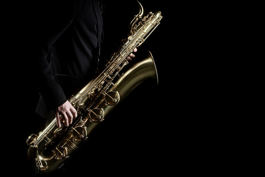 Saxophone player jazz music instrument