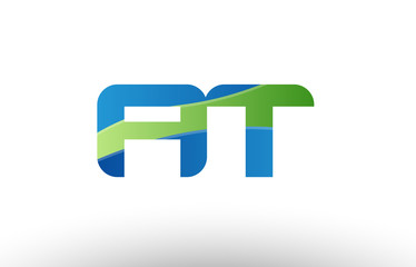 blue green at a t alphabet letter logo combination icon design