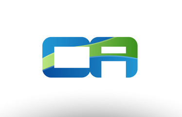 blue green ca c a alphabet letter logo combination icon design