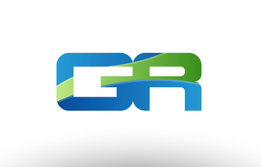 blue green gr g r alphabet letter logo combination icon design