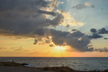 Sunset on the sea