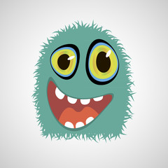 A cute cartoon monster. Vector illustration.