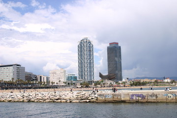 Playa Puerto Olimpico de Barcelona (Catalu&ntilde;a, Espa&ntilde;a)