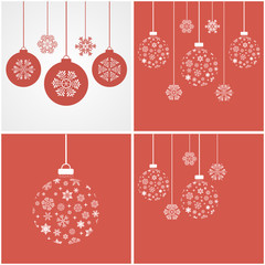 Christmas snowflakes and balls. Vector illustration.
