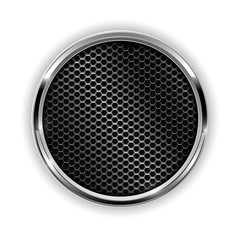 Metal chrome perforated button