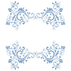 Blue floral decoration. Dividers
