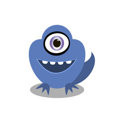 Obraz premium A friendly cartoon monster. Vector illustration.