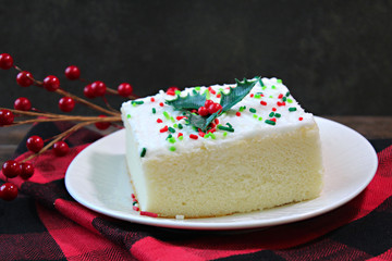 This is a photo of Christmas decorated cake. 