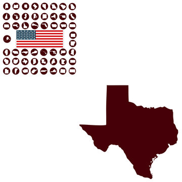 Map of the U.S. state of Texas on a white background