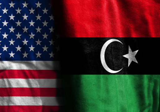 Two flags: United States and Libya