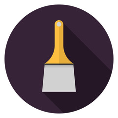 Obraz premium Putty knife icon. Illustration in flat style. Round icon with long shadow.