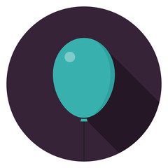 Ballon icon. Illustration in flat style. Round icon with long shadow.