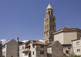Fototapeta na wymiar Day view of Split city with bell tower