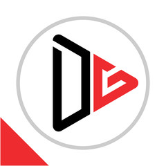 Obraz premium logo icon play button shape with combination of D & G initials