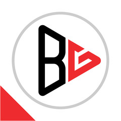 Fototapeta premium logo icon play button shape with combination of B & G initials