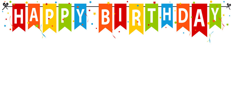 Happy Birthday Party Flags - Editable Vector Illustration