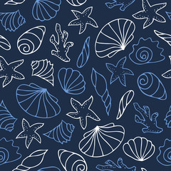 Dark contour seamless pattern