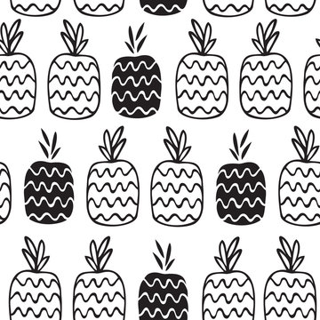 Black-and-white pattern of the pineapple