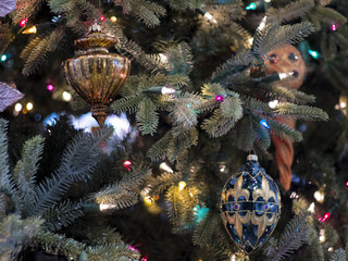 Christmas Tree and Elegant Ornaments